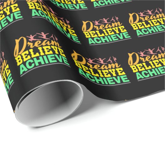 Dream Believe Quote - Women's Gymnastics ラッピングペーパー (ロールコーナー)