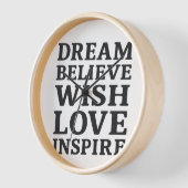 Dream Believe Wish Love Inspire Motivational Wall  壁時計 (傾斜)