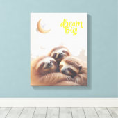 「Dream Big」ベビー壁アート - キャンバスプリント - (インサイチュ (ウッドフロア))
