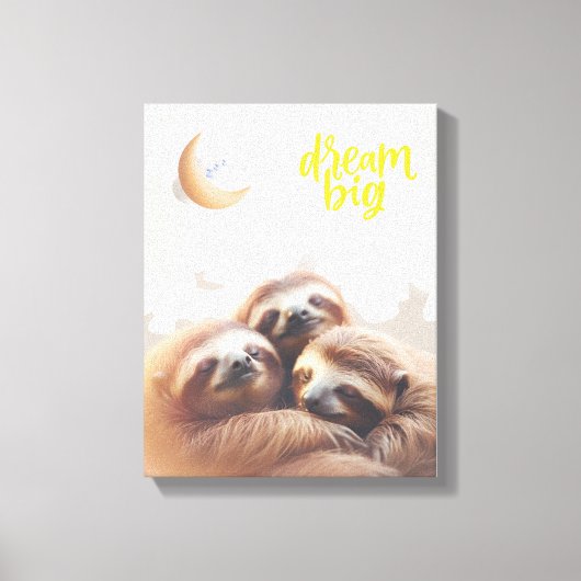 「Dream Big」ベビー壁アート - キャンバスプリント - (正面)