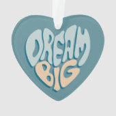 Dream Big：成功の青いハート オーナメント (裏面)
