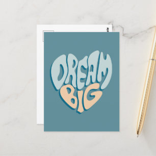 Dream Big:成功の青いハート ポストカード