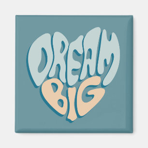 Dream Big:成功の青いハート マグネット