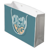 Dream Big:成功の青いハート ラージペーパーバッグ (裏面アングル)