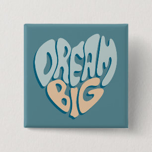 Dream Big:成功の青いハート 缶バッジ