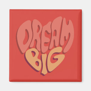 Dream Big:赤いハート強力なスローガン マグネット