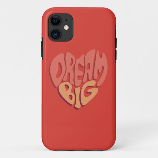 Dream Big:赤いハート強力なスローガン Case-Mate iPhoneケース (裏面)