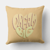 Dream Big：黄色の前向き単語 クッション (裏面)