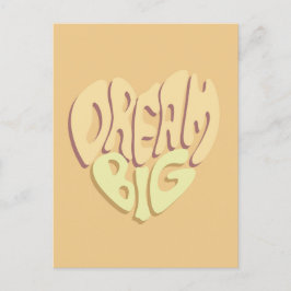 Dream Big：黄色の前向き単語 ポストカード