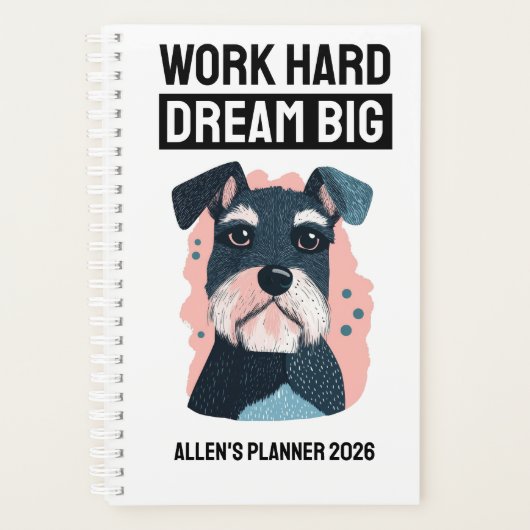 Dream Big 2026 Planner - Schnauzer Lover Gift プランナー手帳 (正面)