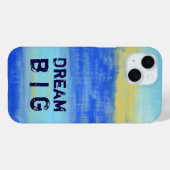 Dream Big - Blue Turquoise Nautical Abstract Art Case-Mate iPhoneケース (裏面 (横))