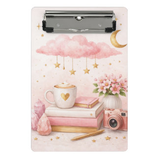 Dream Big Clipboard ✨ Pink Floral Cute Stationery ミニクリップボード