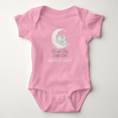 Dream Big Elephant on Moon  Personalized Bodysuit ベビーボディスーツ (正面)