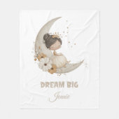 Dream Big Fairy Moon Child – Personalized Name フリースブランケット (正面)