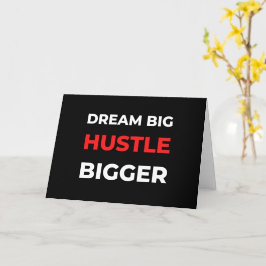 Dream Big Hustle Bigger カード (黄色い花)