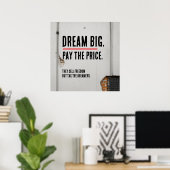 Dream Big Inspirational Quote Urban Style ポスター (ホームオフィス)