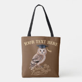 Dream Big Learn Bigger Personalized Owl Graduation トートバッグ (裏面)