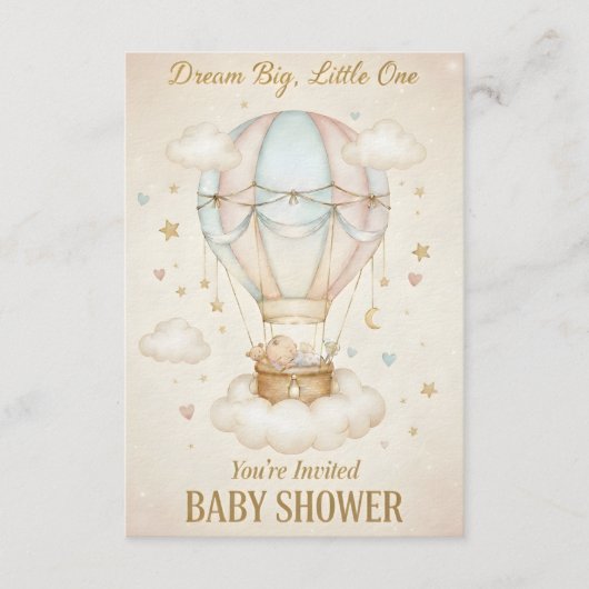 Dream Big, Little One – Baby Shower  招待状 (正面)