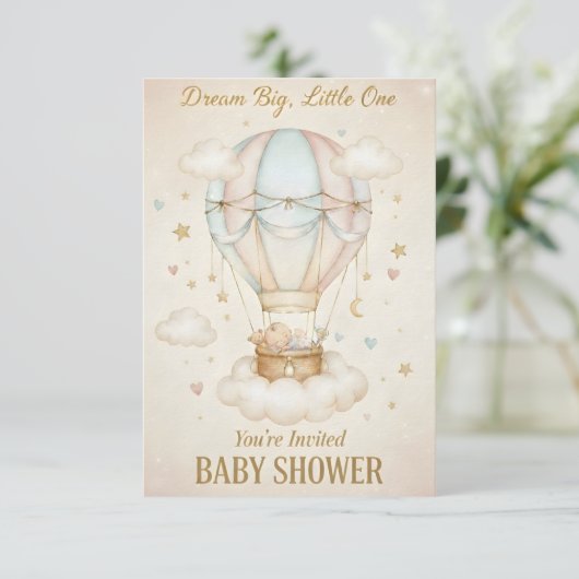 Dream Big, Little One – Baby Shower  招待状 (スタンド正面)