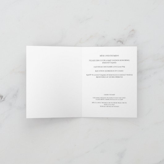 Dream Big, Little One – Baby Shower 招待状 (内部)