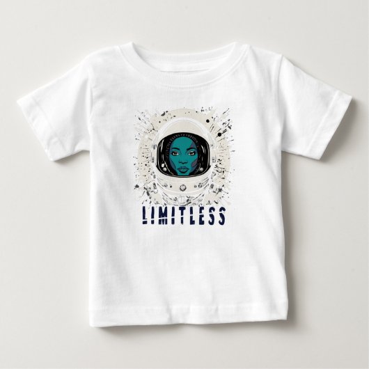 Dream Big, Little Star – Limitless Space Girl ベビーTシャツ (正面)