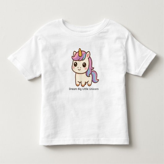 Dream Big Little Unicorn – Kawaii Toddler Girl T-S トドラーTシャツ (正面)