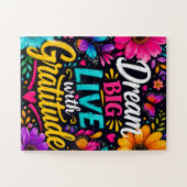 Dream Big Live with Gratitude-Butterfly Inspiratio ジグソーパズル (横)