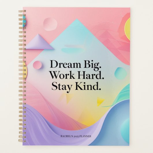 Dream Big Motivational Notebook – Inspirational Qu プランナー手帳 (正面)