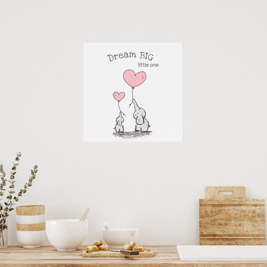 Dream Big Nursery Wall Art ポスター (キッチン)