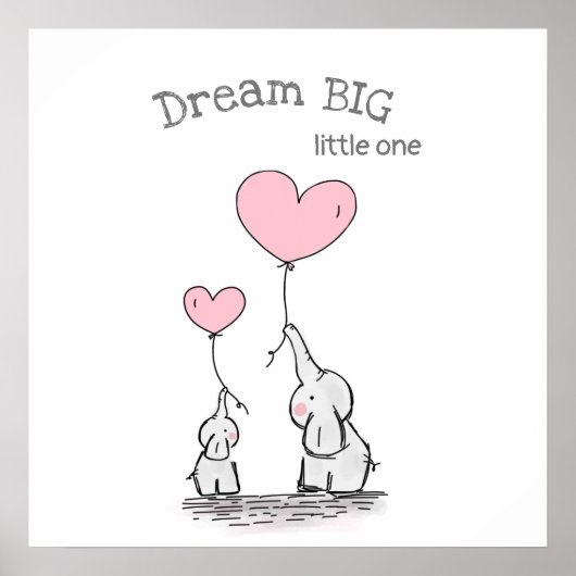 Dream Big Nursery Wall Art ポスター (正面)