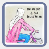 Dream Big & Say InshaAllah – ステッカー (正面)
