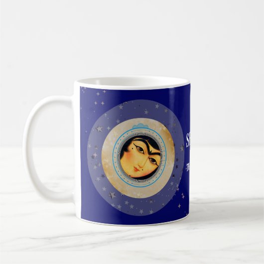 Dream Big, Shine Bright - Girl with Stars Mug コーヒーマグカップ (左)