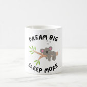 Dream Big Sleep More Cute Koala Sleeping on Branch コーヒーマグカップ (中央)