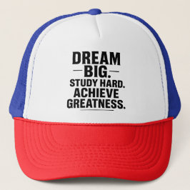 Dream Big, Study Hard, Achieve Greatness" Embroide キャップ