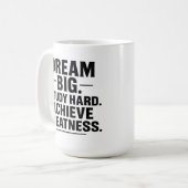 Dream Big, Study Hard, Achieve Greatness" Inspirat コーヒーマグカップ (正面左)