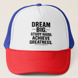 Dream Big, Study Hard, Achieve Greatness" Motivati キャップ