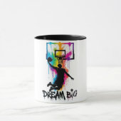 Dream Big | Vibrant Basketball Slam Dunk Color  マグカップ (中央)