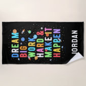 Dream Big Work懸命&実現 ビーチタオル (正面)