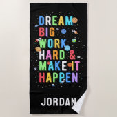 Dream Big Work懸命&実現 ビーチタオル (正面)