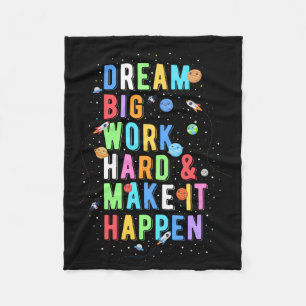 Dream Big Work懸命&実現 フリースブランケット
