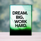 Dream Big Work Hard | Minimalist Motivational Wall アクリルサイン (ニュートラル)