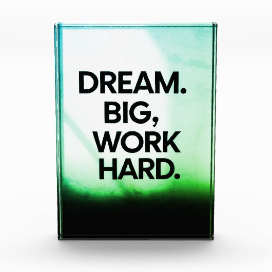 Dream Big Work Hard | Minimalist Motivational Wall フォトブロック (正面)