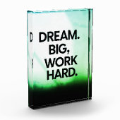 Dream Big Work Hard | Minimalist Motivational Wall フォトブロック (左)