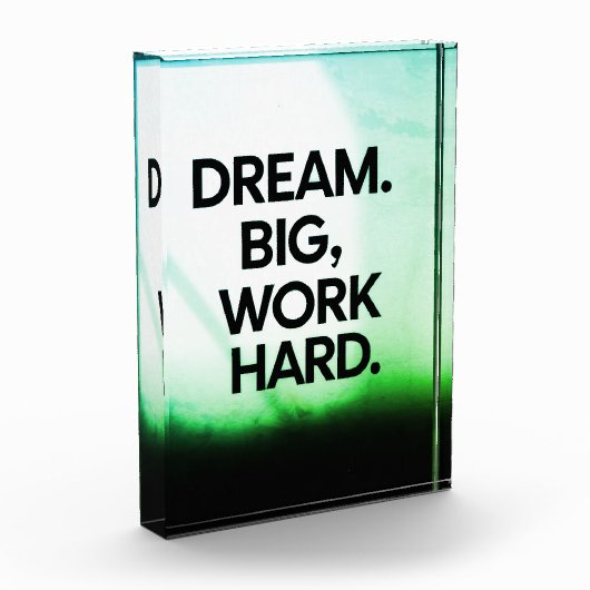 Dream Big Work Hard | Minimalist Motivational Wall フォトブロック (左)