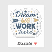 Dream Big Work Hard Sticker | Inspirational Hustle シール (シート)