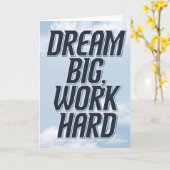 "Dream Big, Work Hard" Success Motivational Card カード (黄色い花)