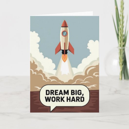 "Dream Big, Work Hard" Success Motivational Card カード (正面)