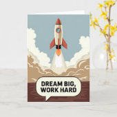 "Dream Big, Work Hard" Success Motivational Card カード (黄色い花)