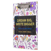 Dream Big, Write Bigger – Inspirational クリップボード (左)