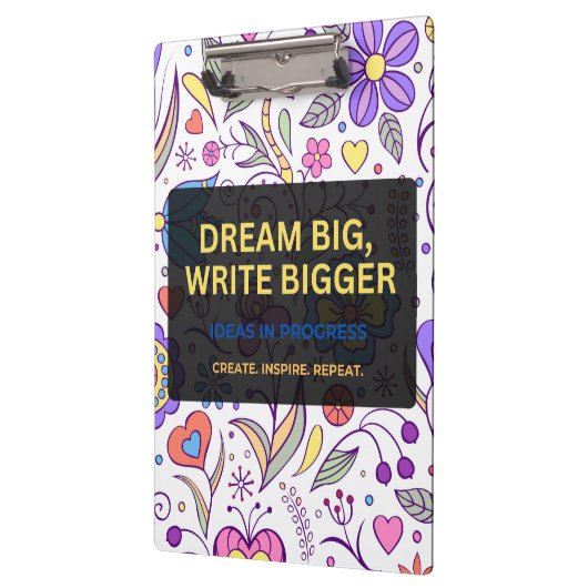 Dream Big, Write Bigger – Inspirational クリップボード (左)